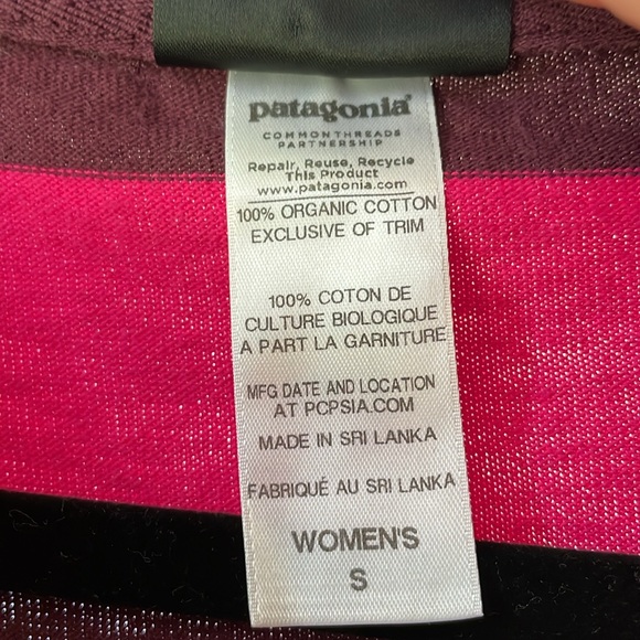 Patagonia Sender Stripe Henley Dress In Magenta Rugby Stripes Small - Picture 8 of 8